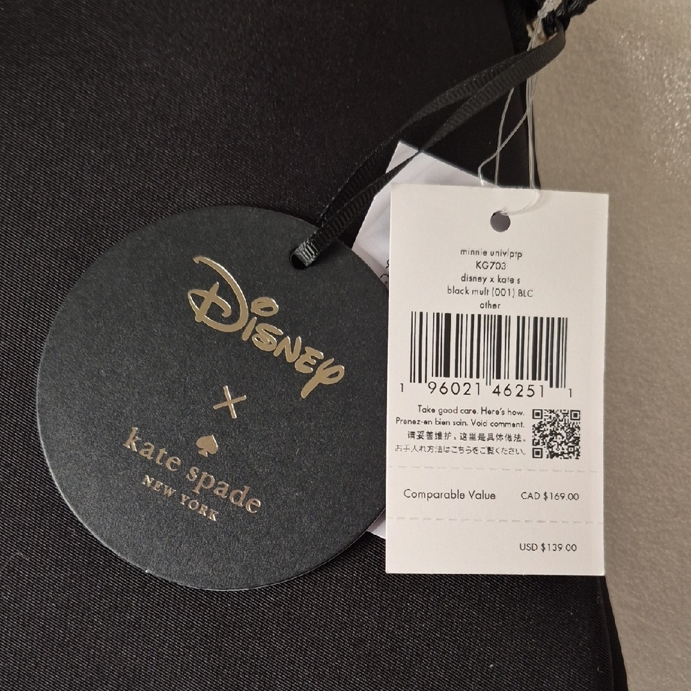 Kate Spade X Disney Minnie Mouse Laptop Sleeve in Black and Red NWT - Picture 6 of 7